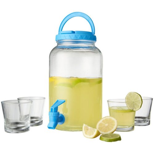 Set dispenser bauturi, 5 piese, Everestus, 20IAN1034, Transparent, Sticla