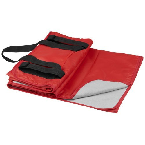 Patura picnic tartan 145x122 cm, cu maner de prindere, Everestus, RR03, poliester, rosu