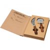 Set cutite pizza, 2 piese, 2,7x25,5x17 cm, Everestus, 20SEP0884, Carton, Otel, Lemn, Natur
