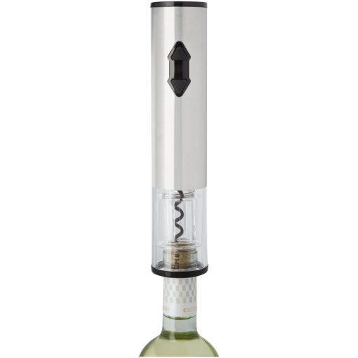 Tirbuson electric cu accesorii vin, Seasons, 21OCT0975, 22.5 x Ø 4.6 cm, ABS, Plastic, Argintiu, breloc inclus