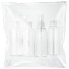 Geanta cu 4 recipiente cosmetice pentru calatorii cu avionul, Everestus, TO01, pvc, transparent