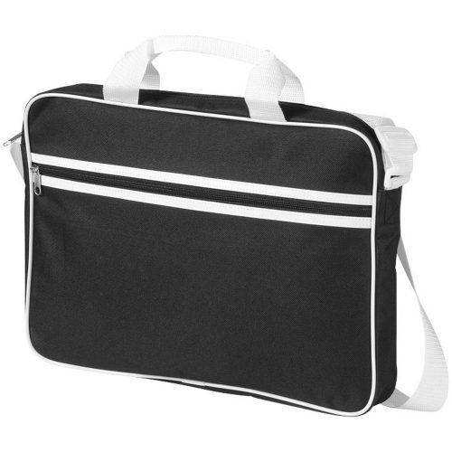 Geanta de conferinte si Laptop, Everestus, KE, 15.6 inch, 600D poliester, negru, alb, saculet si eticheta bagaj incluse