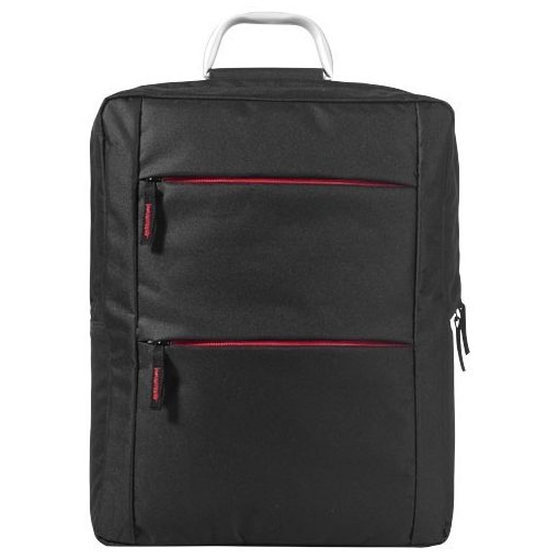 Rucsac Laptop, Everestus, BN, 15.6 inch, 600D poliester, negru, rosu, saculet de calatorie si eticheta bagaj incluse