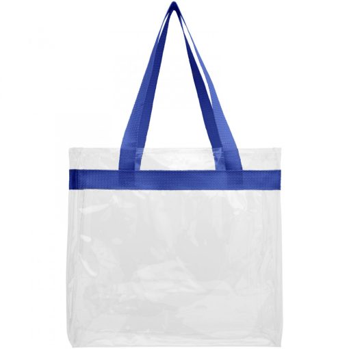 Sacosa transparenta, 21MAR2324, 30.5x30.5x15.2 cm, Everestus, Plastic, Albastru, saculet si eticheta bagaj incluse