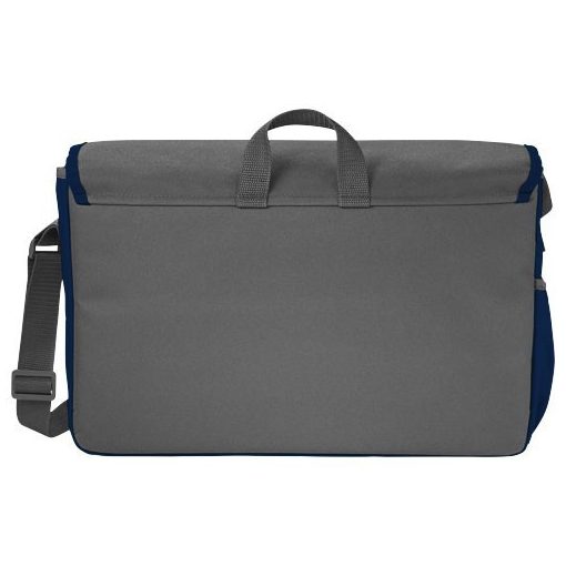 Geanta de Postas/Laptop, Everestus, PH, 15.6 inch, 600D poliester, gri, albastru, saculet de calatorie si eticheta bagaj incluse