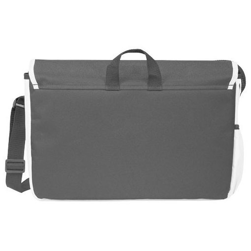 Geanta de Postas/Laptop, Everestus, PH, 15.6 inch, 600D poliester, gri, alb, saculet de calatorie si eticheta bagaj incluse