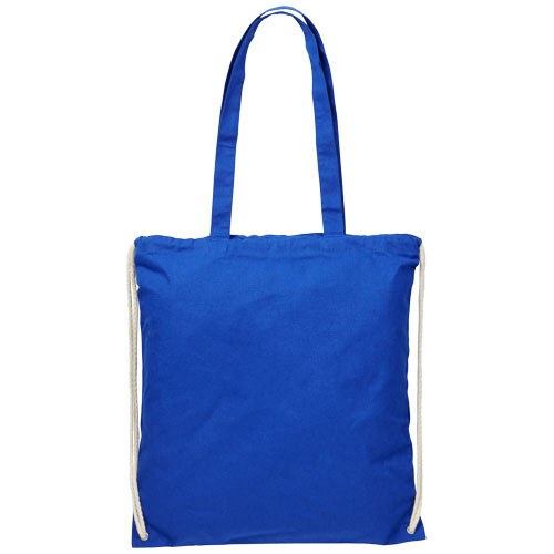 Saculet cu snur si manere lungi, Everestus, 20IAN162, Bumbac, Albastru