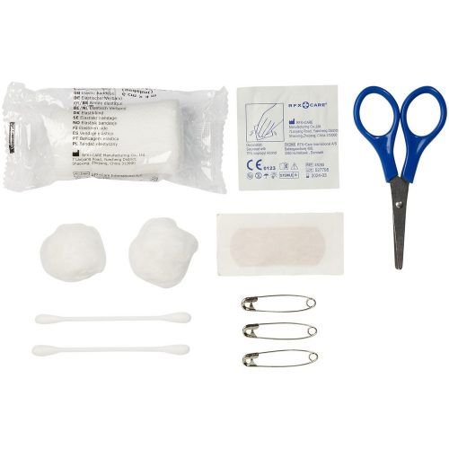 Trusa de prim ajutor 16 piese, cu husa breloc, Everestus, 9IA19411, Poliester 420D, Rosu