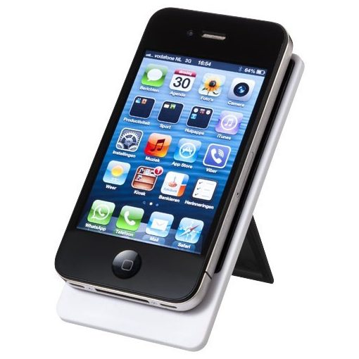 Suport telefon de birou pliabil, Everestus, STT089, plastic, negru, laveta inclusa
