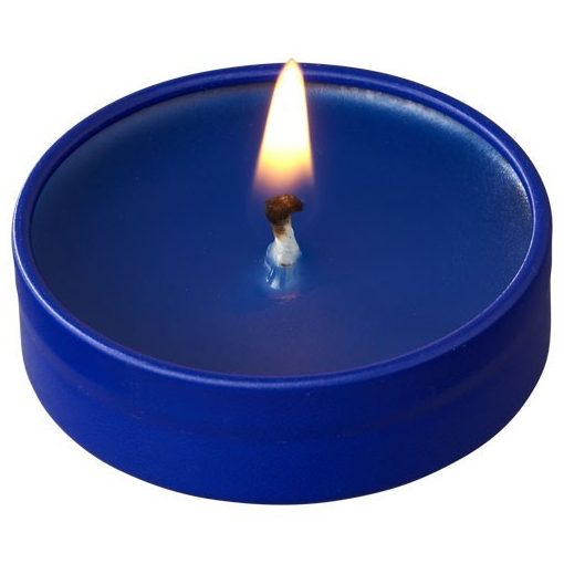 Lumanare cu parfum de vanilie in cutiuta metalica cu capac, Everestus, LPD25, albastru