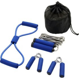   Set 4 accesorii fitness, Everestus, 9IA19039, Poliester, Albastru