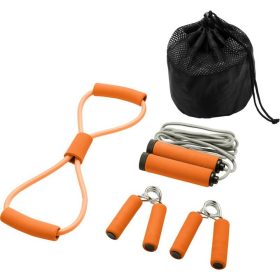   Set 4 accesorii fitness, Everestus, 9IA19037, Poliester, Portocaliu