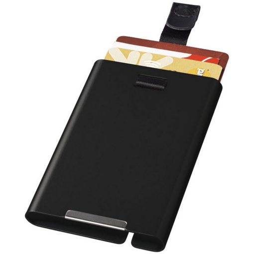 Portcard din aluminiu pentru 9 carduri, protectie RFID, Everestus, RF07, aluminiu, negru, 60x10x90 mm, lupa de citit inclusa
