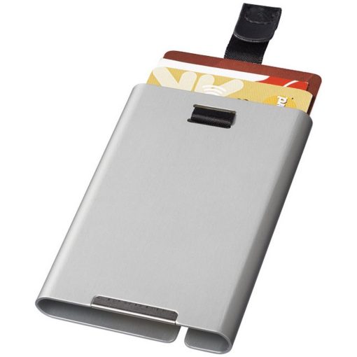 Portcard din aluminiu pentru 9 carduri, protectie RFID, Everestus, RF06, aluminiu, argintiu, 60x10x90 mm, lupa de citit inclusa