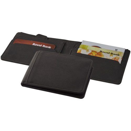 Portofel cu protectie RFID, Everestus, AR, pu si poliester, negru, 120x15x90 mm