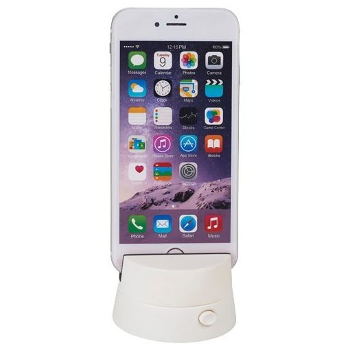 Suport telefon de birou cu functie Panorama, Everestus, STT100, abs, plastic, alb, laveta inclusa