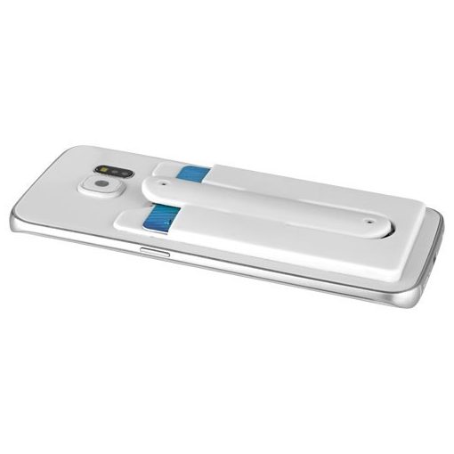 Suport telefon cu portcard inclus, Everestus, STT102, silicon, alb, laveta inclusa