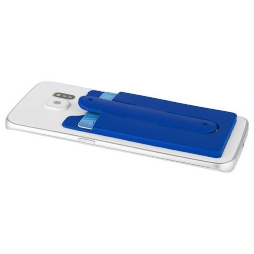 Suport telefon cu portcard inclus, Everestus, STT104, silicon, albastru, laveta inclusa