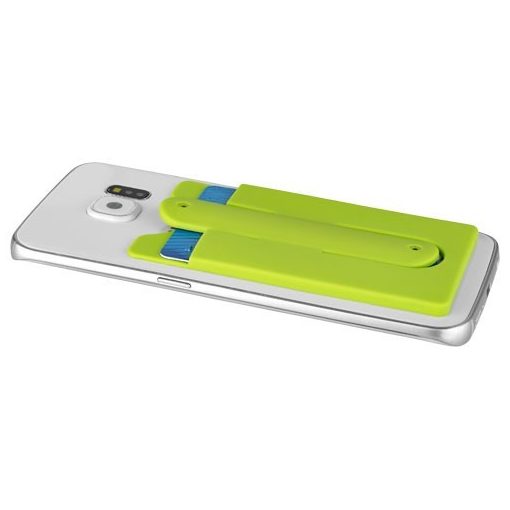 Suport telefon cu portcard inclus, Everestus, STT105, silicon, verde, laveta inclusa