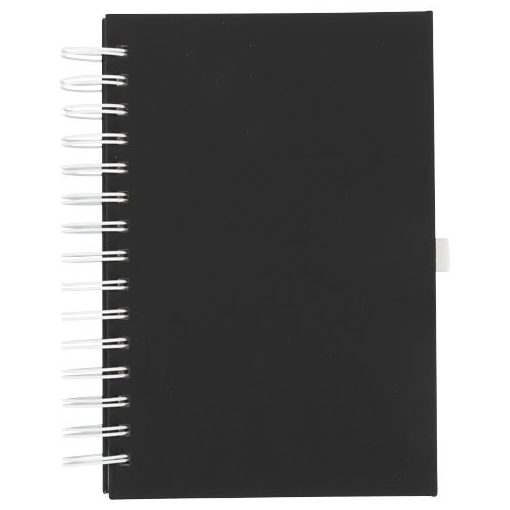 Agenda A5 cu pagini dictando, coperta cu spirala, Everestus, WO05, pu, metal, negru, alb