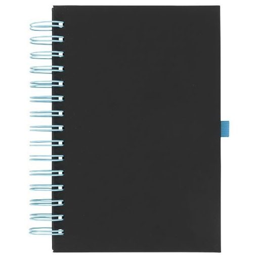Agenda A5 cu pagini dictando, coperta cu spirala, Everestus, WO01, pu, metal, negru, albastru
