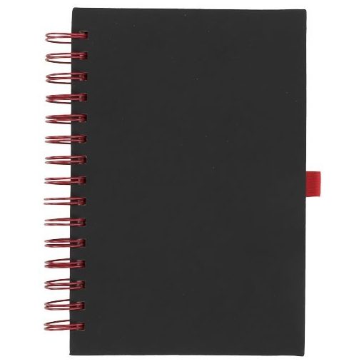 Agenda A5 cu pagini dictando, coperta cu spirala, Everestus, WO02, pu, metal, negru, rosu