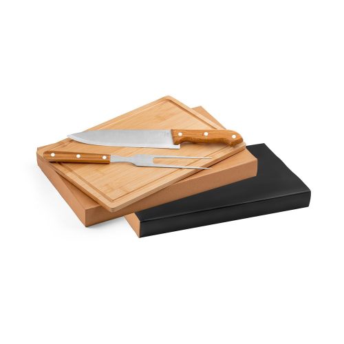 Set platou de bucatarie cu 2 ustensile, Everestus, 22FEB0074, 360x210x40 mm, Otel, Natur