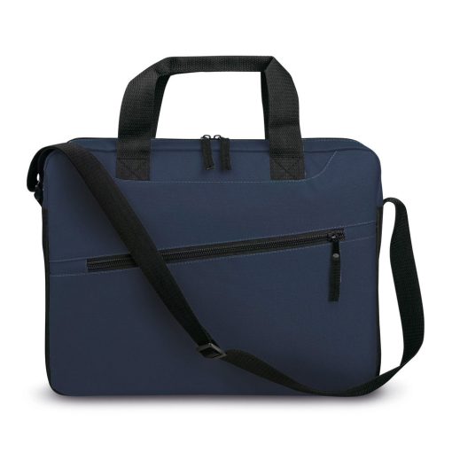 Geanta laptop 15 inch cu 2 buzunare aditionale, Everestus, 20FEB0283, Poliester 600D, Albastru, saculet si eticheta bagaj incluse