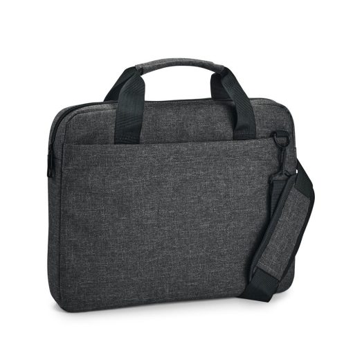 Geanta laptop 14 inch cu buzunar frontal, Everestus, 20FEB0280, Poliester 600D, Gri, saculet si eticheta bagaj incluse