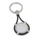 Breloc rotund, Everestus, KR0502, metal, silicon, negru