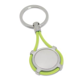 Breloc rotund, Everestus, KR0504, metal, silicon, verde
