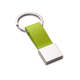 Breloc Everestus, KR0477, piele ecologica, metal, verde