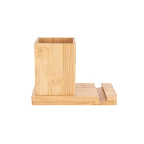 Suport de telefon pentru birou, 2502E15772, Everestus, 80 x 145 x 104 mm, Bambus, Natur