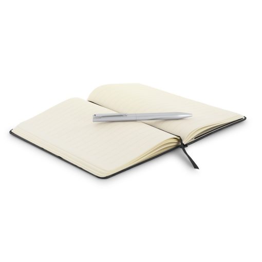 Set agenda cu coperta tare si pix din aluminiu, Everestus, NB01, gri