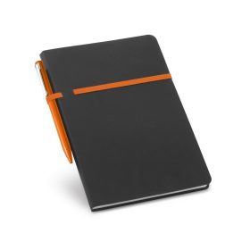   Agenda B5 cu pagini veline, Everestus, DS02, piele ecologica, portocaliu