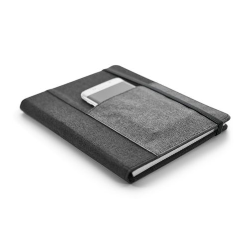 Carnetel cu coperta detasabila, 80 pagini, Everestus, PA, Textil poliester, gri