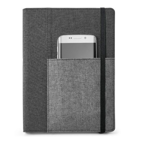 Carnetel cu coperta detasabila, 80 pagini, Everestus, PA, Textil poliester, gri