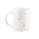 Cana ceramica cu motive de Craciun, 340 ml, design Globuri, Everestus, 11NP1914, alb