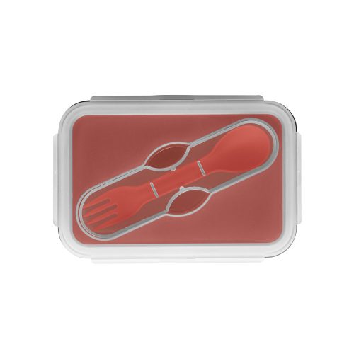 Caserola ermetica retractabila, 21MAR1249, 640 ml, Everestus, 170x110x66 mm, Silicon, Polipropilena, Rosu