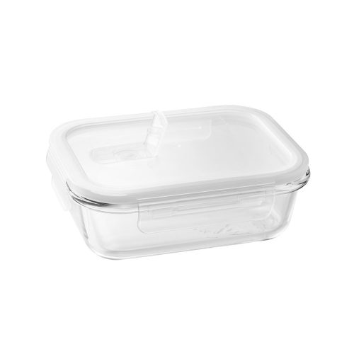 Caserola pentru pranz, Everestus, 22FEB0055, 600 ml, 175x62x131 mm, Sticla, Alb