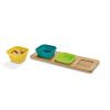 Set aperitive 4 piese cu tava de lemn, Everestus, PB01, bambus, silicon, multicolor