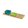 Set aperitive 4 piese cu tava de lemn, Everestus, PB01, bambus, silicon, multicolor