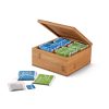 Cutie de ceaiuri cu 4 compartimente, inchidere magnetica, Everestus, TA02, bambus, natur