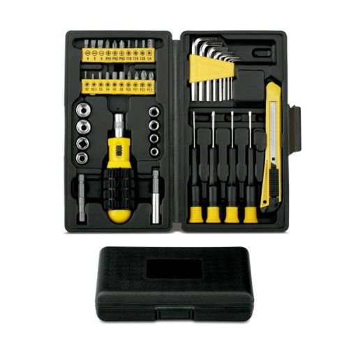 Set de unelte cu 45 piese, Everestus, NB, carbon otel si pe, negru