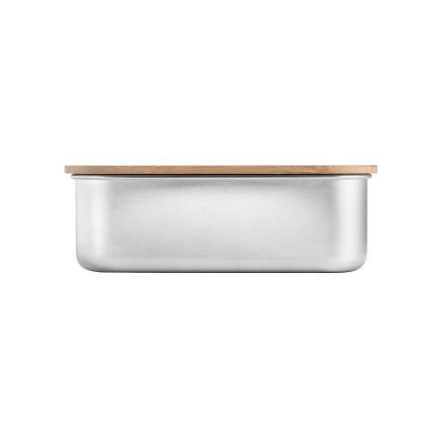 Caserola pentru pranz, Everestus, 22FEB0059, 800 ml, 165x115x52 mm, Otel, Bambus, Natur