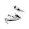 Set accesorii vin, tirbuson si dop, Everestus, AWE07, aliaj de zinc, argintiu satinat