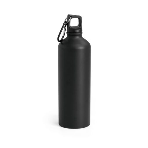 Sticla sport 750 ml cu carabina, Everestus, SB25, aluminiu, negru, saculet de calatorie inclus