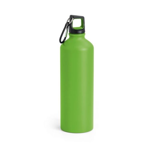 Sticla sport 750 ml cu carabina, Everestus, SB27, aluminiu, verde deschis, saculet de calatorie inclus