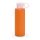Sticla de apa sport 380 ml cu protectie din silicon, Everestus, 20FEB1084, Sticla, Portocaliu, saculet inclus