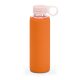 Sticla de apa sport 380 ml cu protectie din silicon, Everestus, 20FEB1084, Sticla, Portocaliu